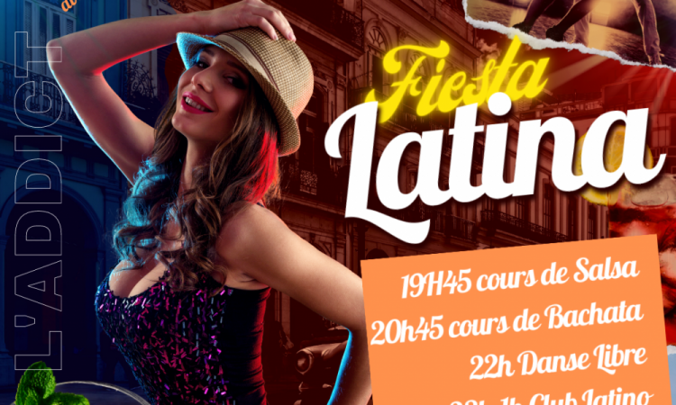 Tous les jeudis 𝑭𝑰𝑬𝑺𝑻𝑨 𝑳𝑨𝑻𝑰𝑵𝑨,  Cours de Salsa et de Bachata, danse libre et club jusqu'à 1h !